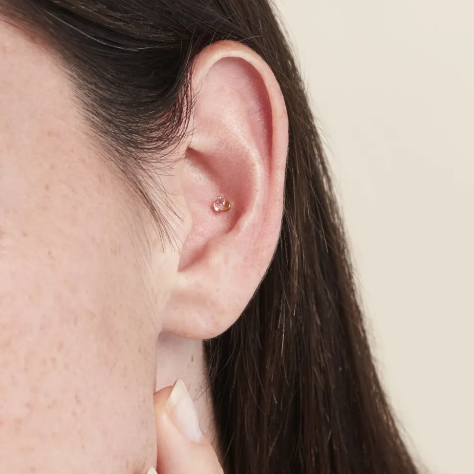 Piercing D'oreilles Unitaire Acier Doré Piia Oxyde De Zirconium