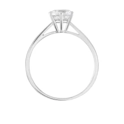 Solitaire Or Blanc Laurian Oxyde De Zirconium Blanc