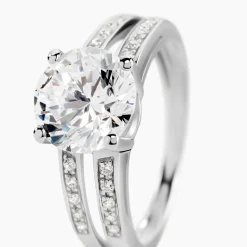 Solitaire Or Blanc Oxyde De Zirconium