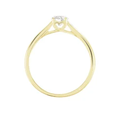 Solitaire Vicoeuria Ld Or Jaune Diamant Synthetique Blanc