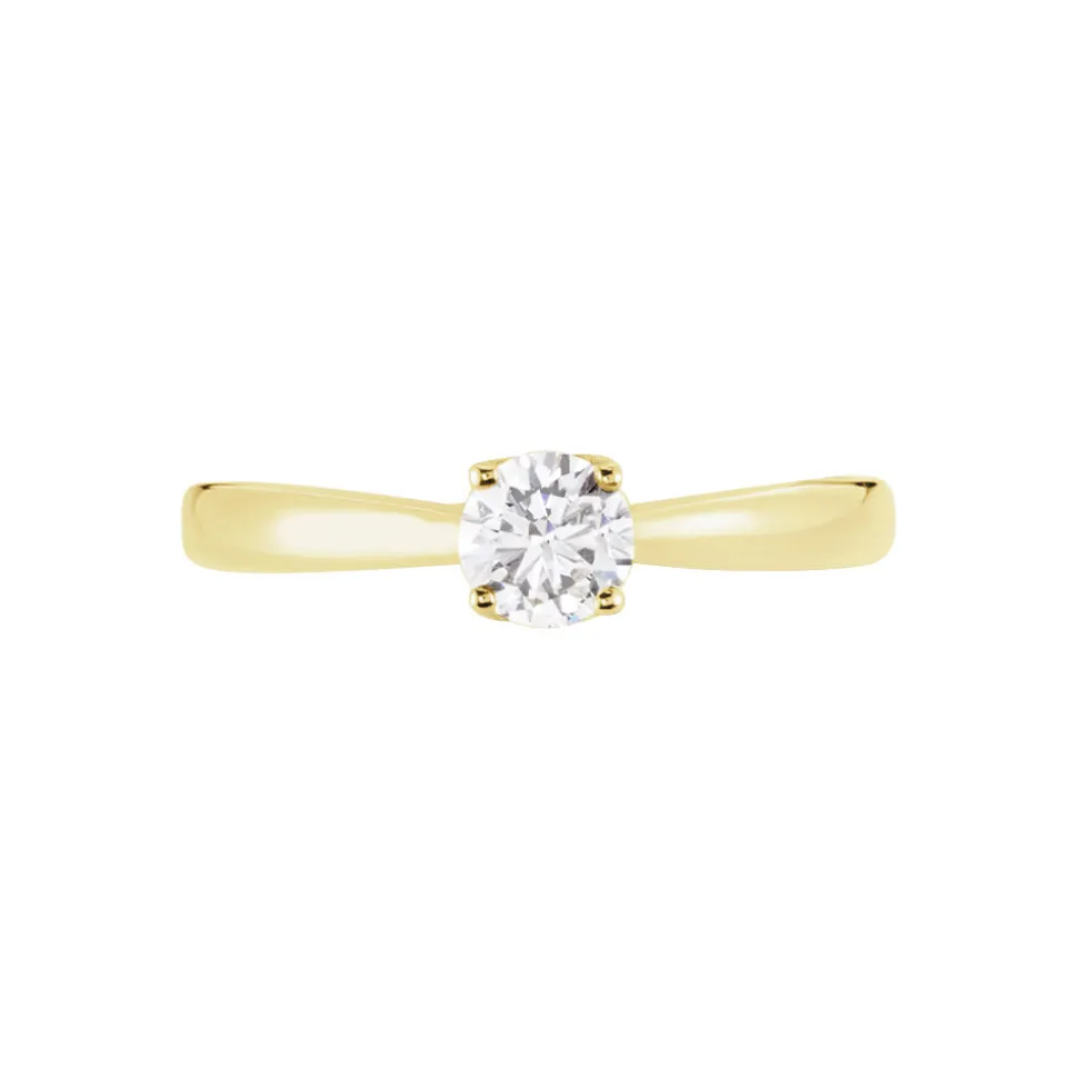 Solitaire Vicoeuria Ld Or Jaune Diamant Synthetique Blanc